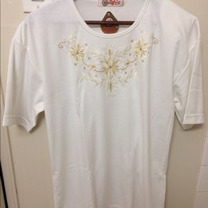 Sequined shirt with shoulder pads